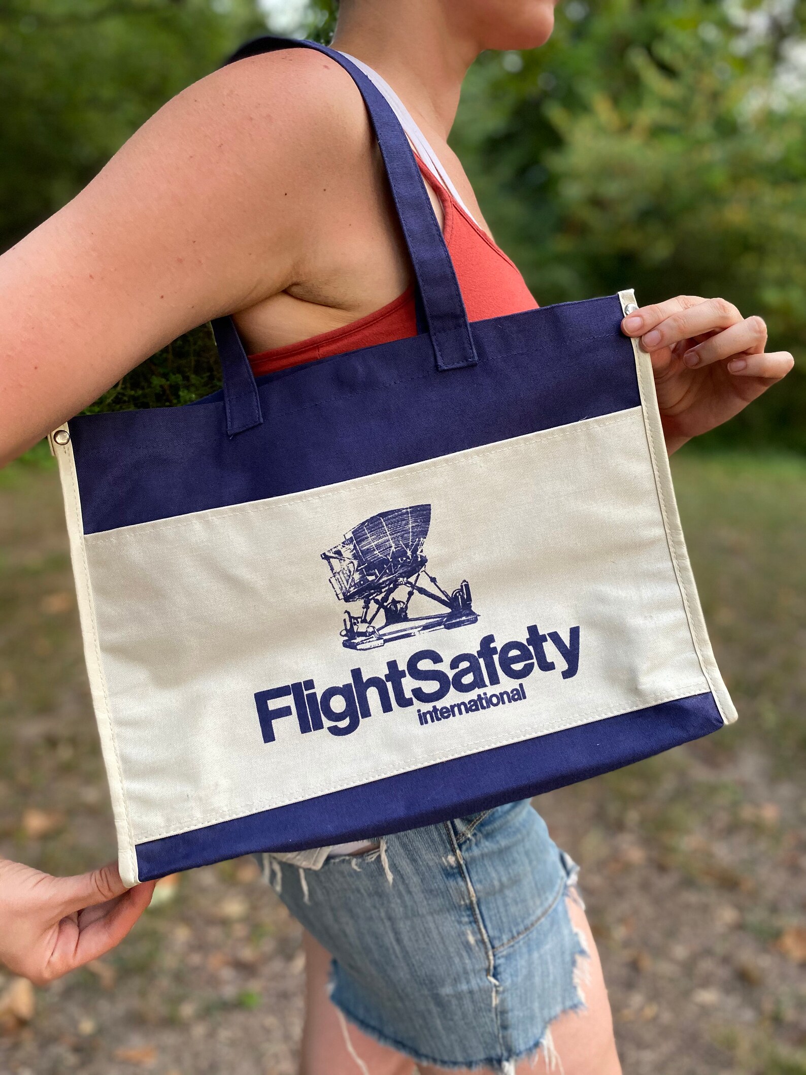 Vintage Flight Safety International Academy Canvas Tote Bag Etsy