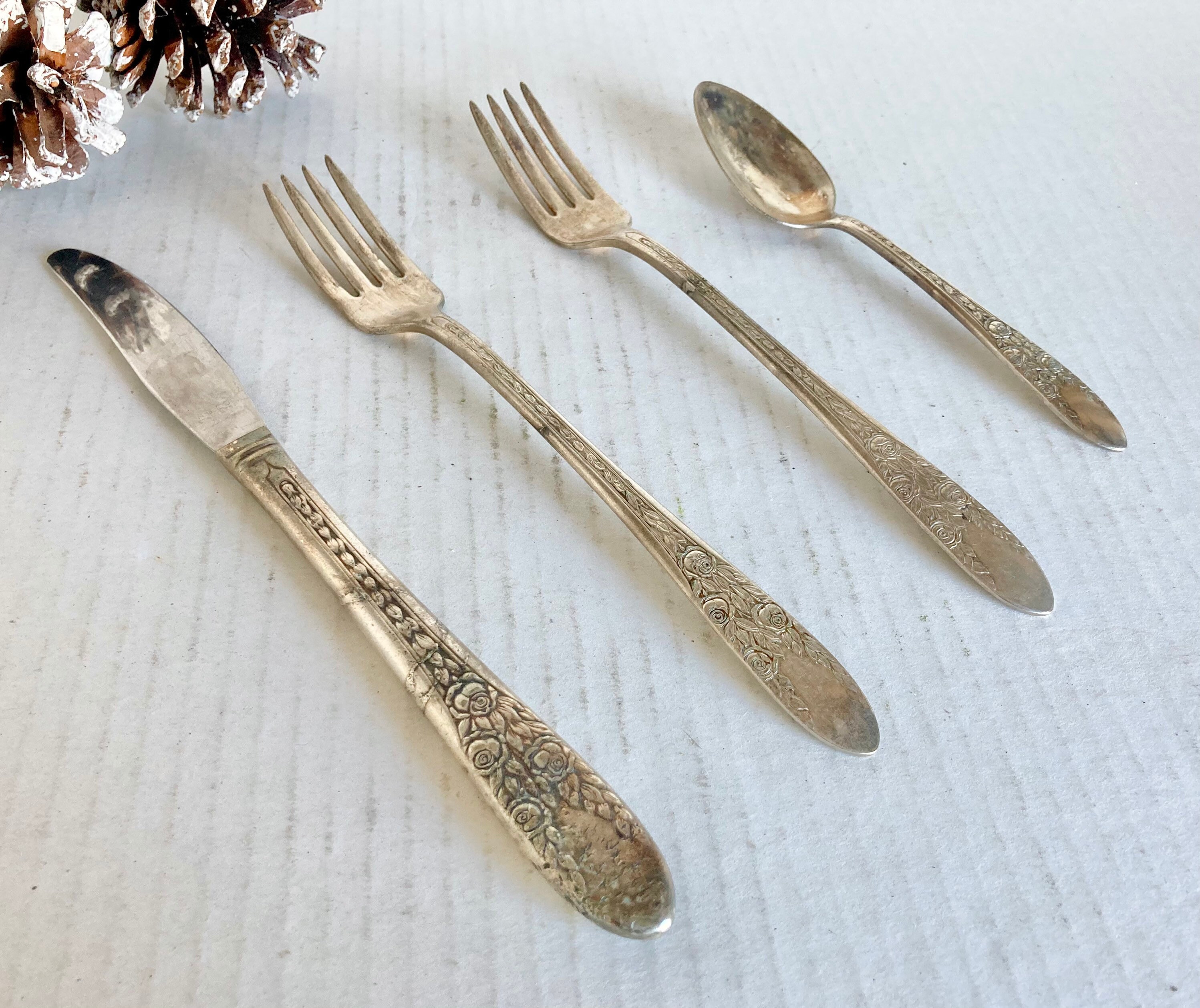 National Silver Company Rose Leaf Flatware Pieces 1937/Rose Etsy