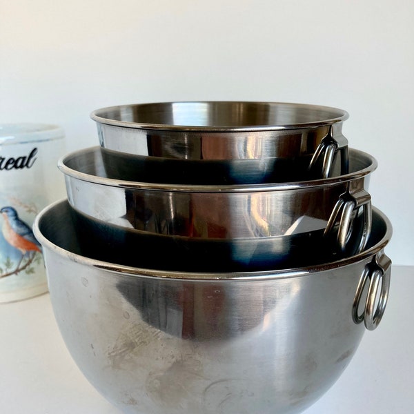 Vintage Revere Ware Mixing Bowl Bowls Set of Three 86-B, /Revere Nesting Bowl Set