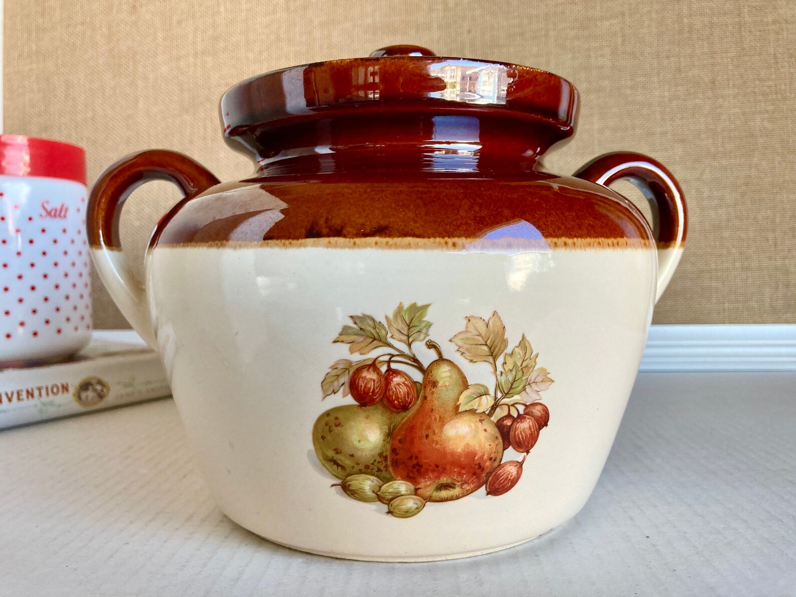 Large MCCoy 342 Vintage Bean Pot USA Pears and Etsy