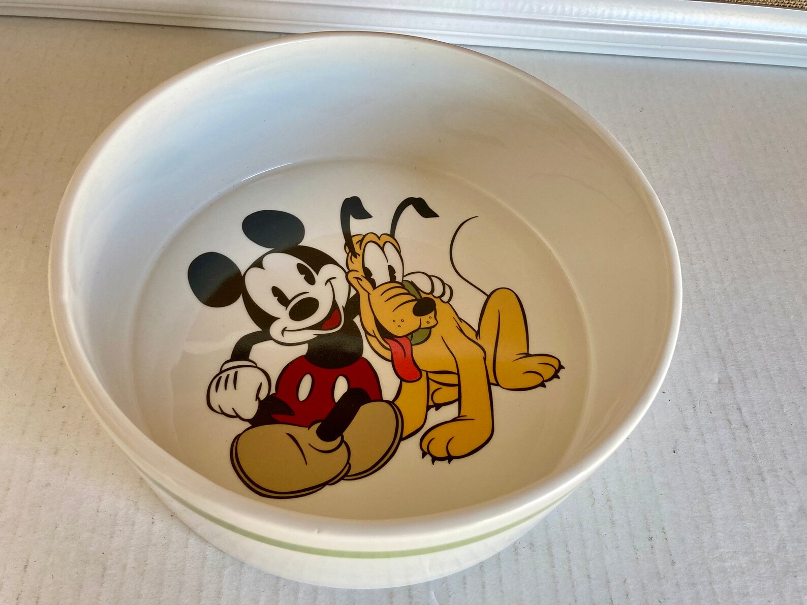 Vintage Disney Dog Bowl/mickey Mouse Goofy Dog Bowl/disney Etsy