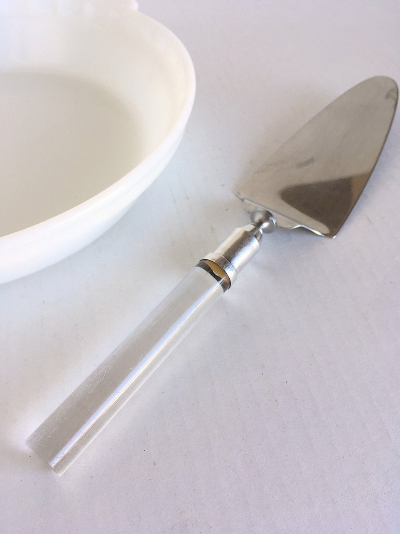 Vintage Lucite and Sterling Silver Pie Server Lucite Cake Server Lucite Dessert Server 1940s Pie Server Lucite Wedding 1940s Wedding