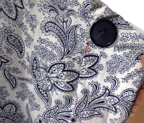 Vintage 40s Dress Penneys Frocks Volup Navy Blue … - image 9