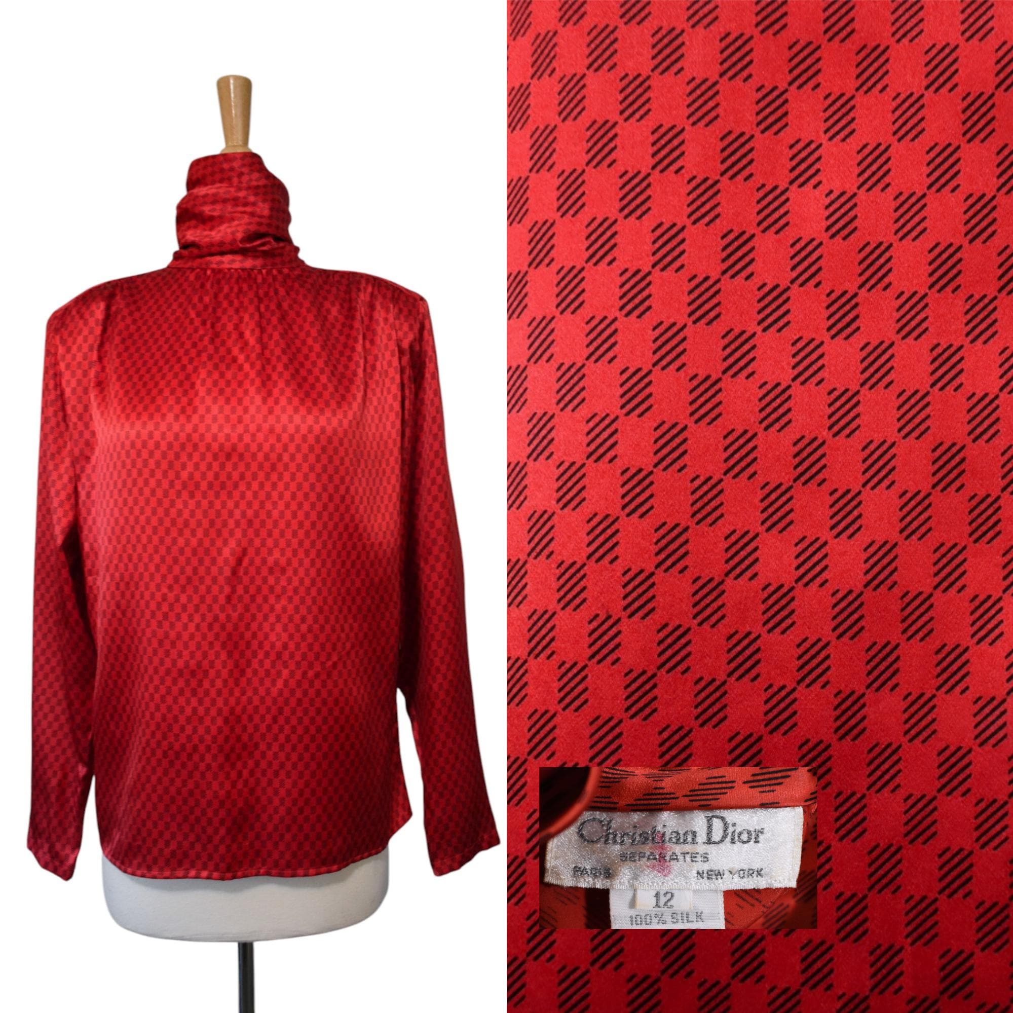 ヴィンテージ Christian Dior シルクシャツ ビンテージChristian Diorシルクシャツ