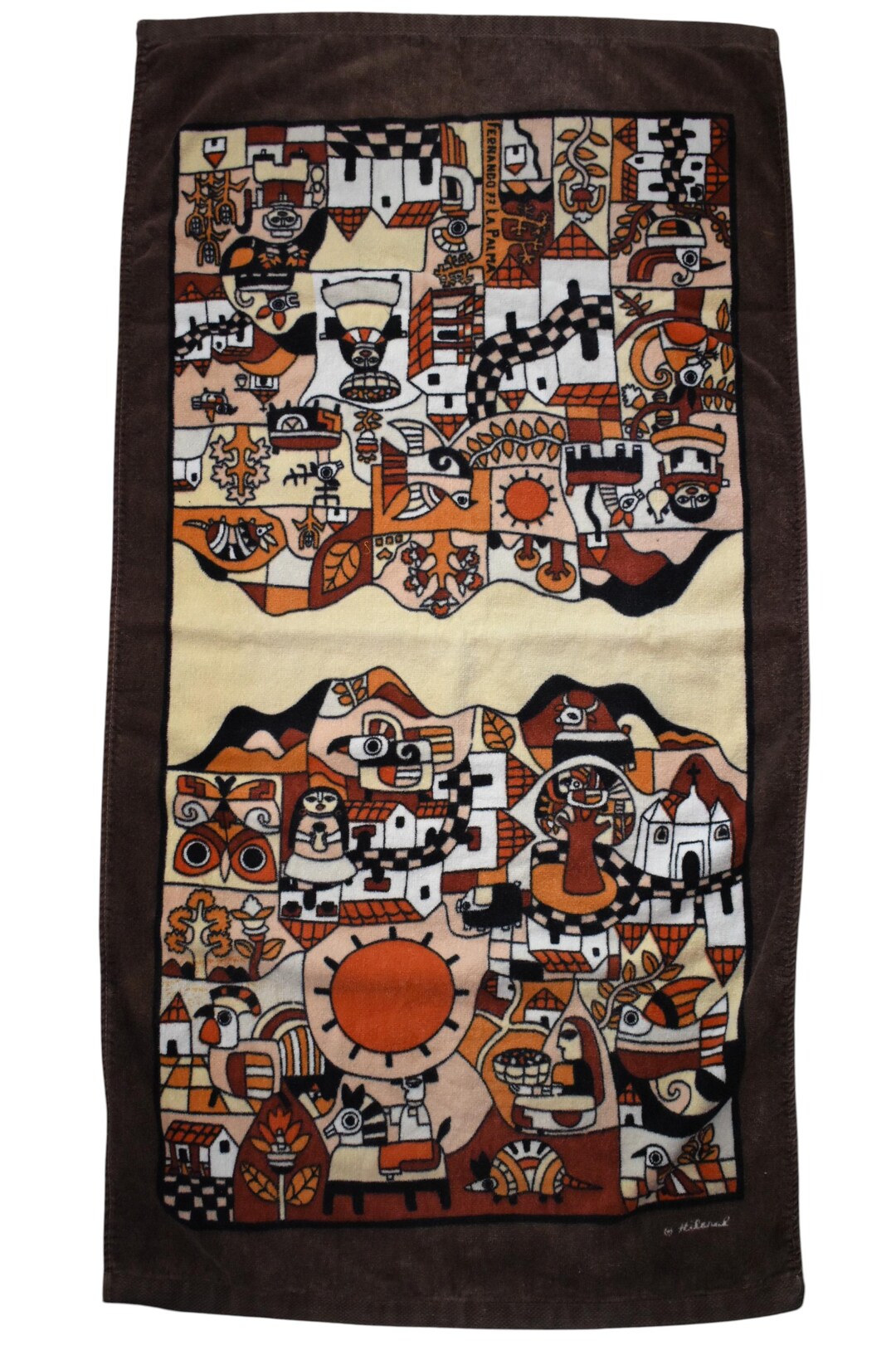 Vintage 70s Towel Fernando 77 La Palma El Salvador Hilasal Novelty