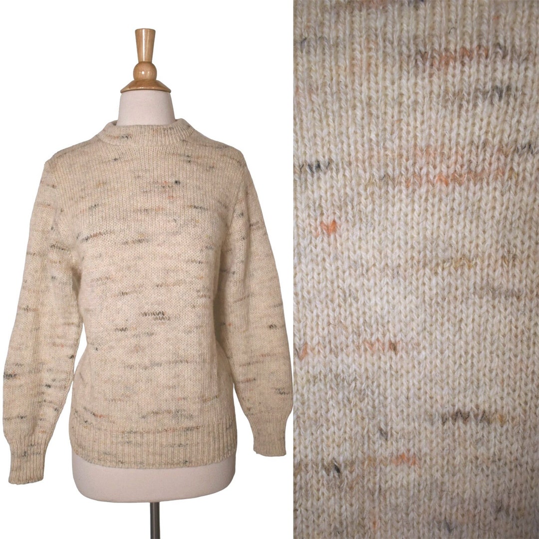 Vintage 80s Sweater / Winona Knits Autumn Oatmeal Space Dye Etsy