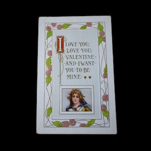 Cartolina antica di San Valentino Novità Niente dolci Ti amo Nota Deadstock inutilizzato Cartolina dorata in rilievo Carta Effimera