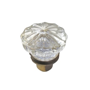 Pomello per porta vintage anni '50 in cristallo e ottone, progetto di ristrutturazione architettonica per la casa, ferramenta di ricambio, decorazione e artigianato