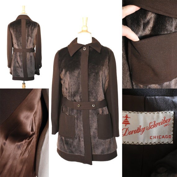 Vintage 40s Coat Dorothy Schreiber Chocolate Brow… - image 2