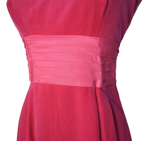 Vintage 60s Dress  Barbiecore Hot Rose Pink Velve… - image 9