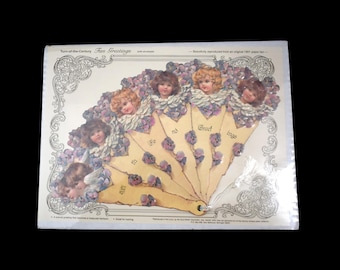 ビクトリア朝の手扇子 ヴィンテージ デッドストック レプリカ 1901年