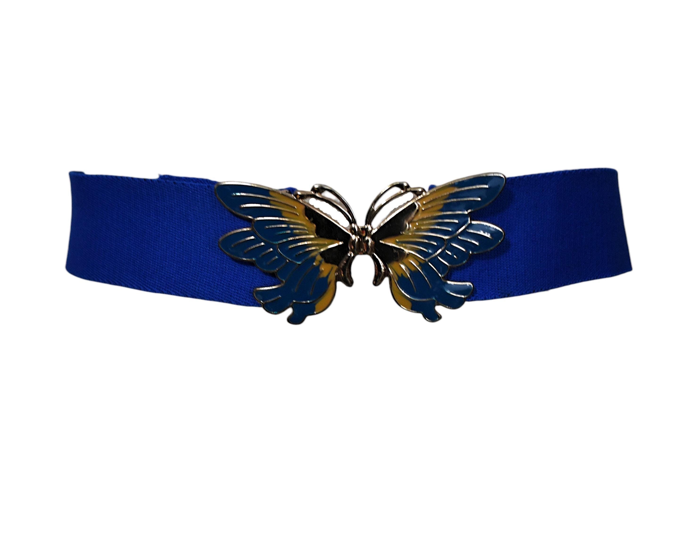 Blue butterfly ? butterfly baby doll belt Neon Blue ? Butterfly Flower Power waist Belt (one of a  main image 3