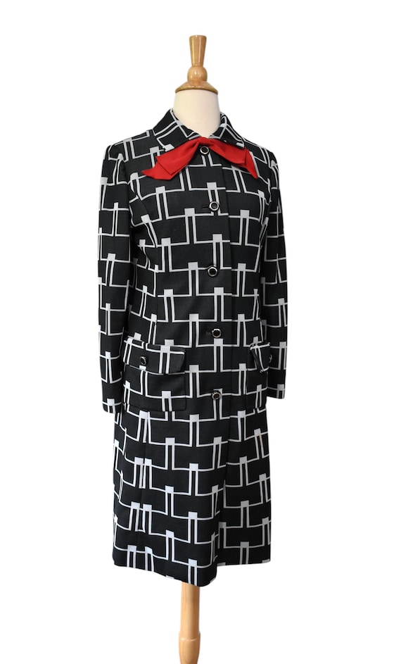 Vintage 70s Dress Leonard Arkin MOD BH Wragge Bla… - image 7