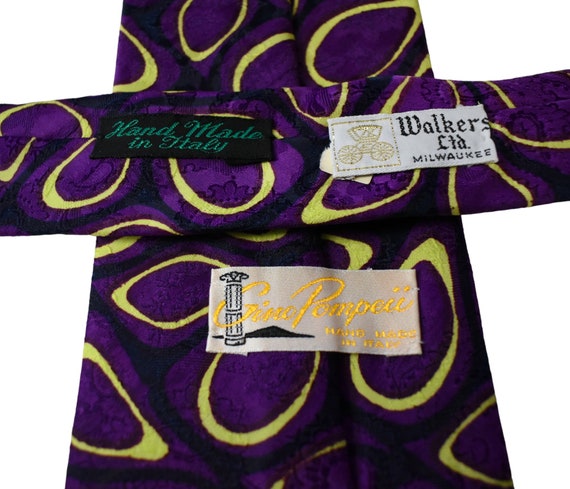 Vintage 60s Tie 70s Mens MOD Gino Pompeii Italy O… - image 2