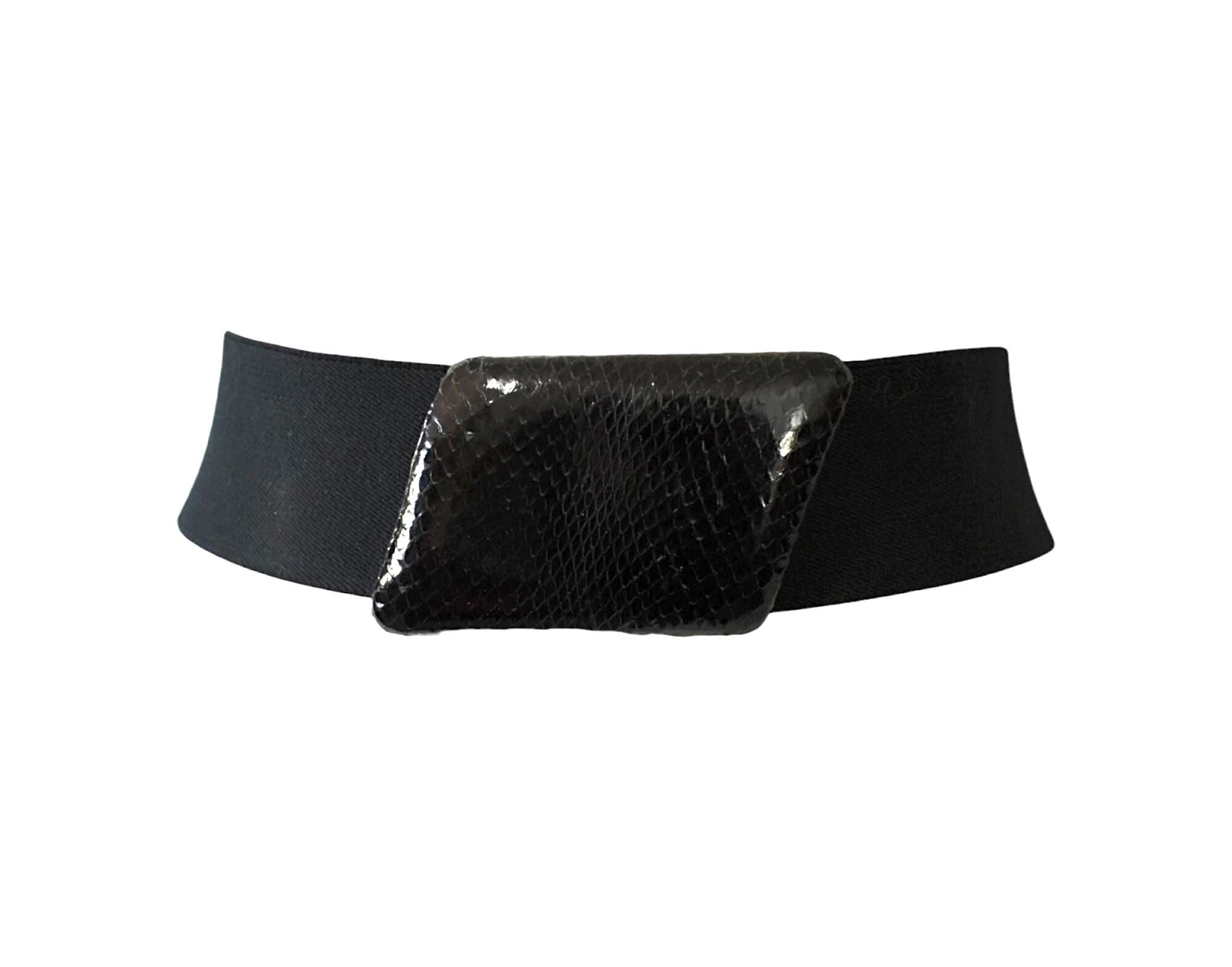 Vintage‎ Rayman/Ridless Genuine Snack Skin Belt Small 5850 Vintage 80s Belt Rayman Ridless Raven Black Snakeskin  main image 2