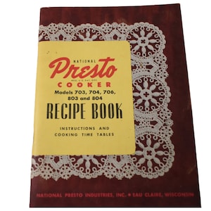 Vintage Users Manual 50s Presto Pressure Cooker Instruction Guide Recipe Book Handbook 64 pgs