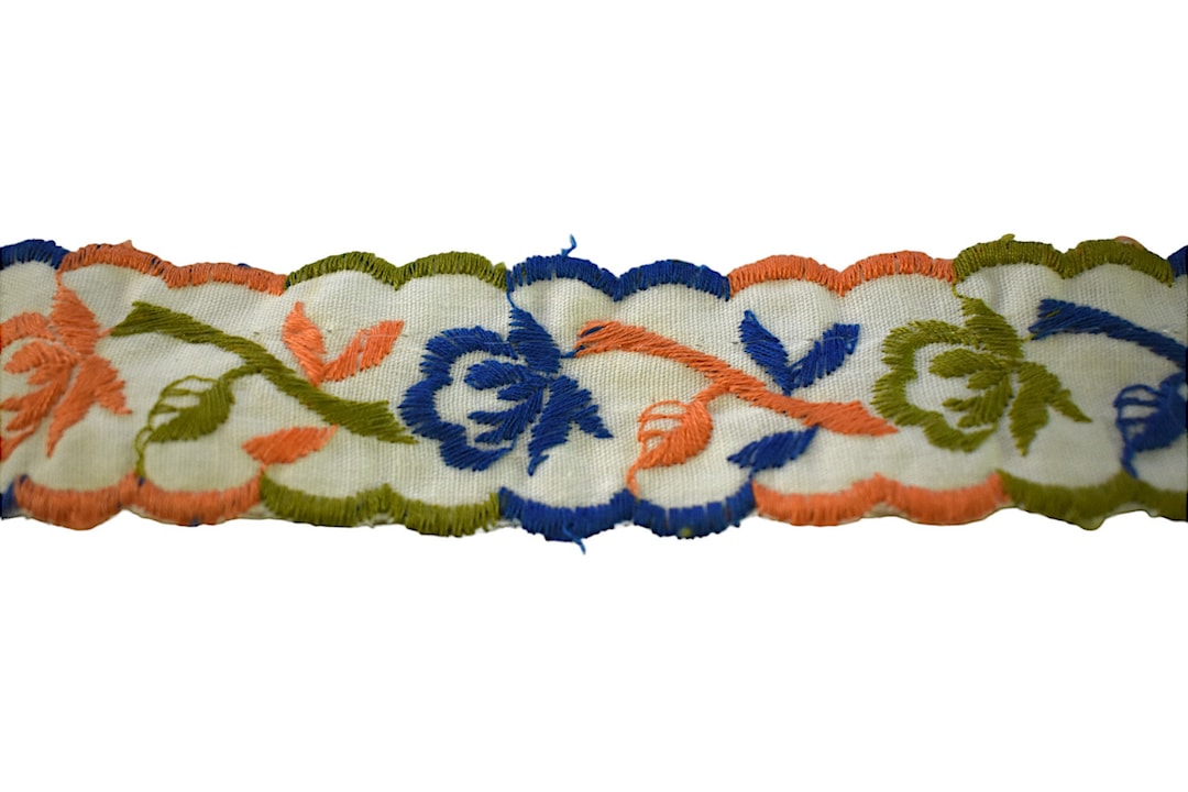 Dutch Ribbon Pattern Vintage Ribbon Lot 60s Folkart Dutch Bavarian Floral Style Embroidered ...