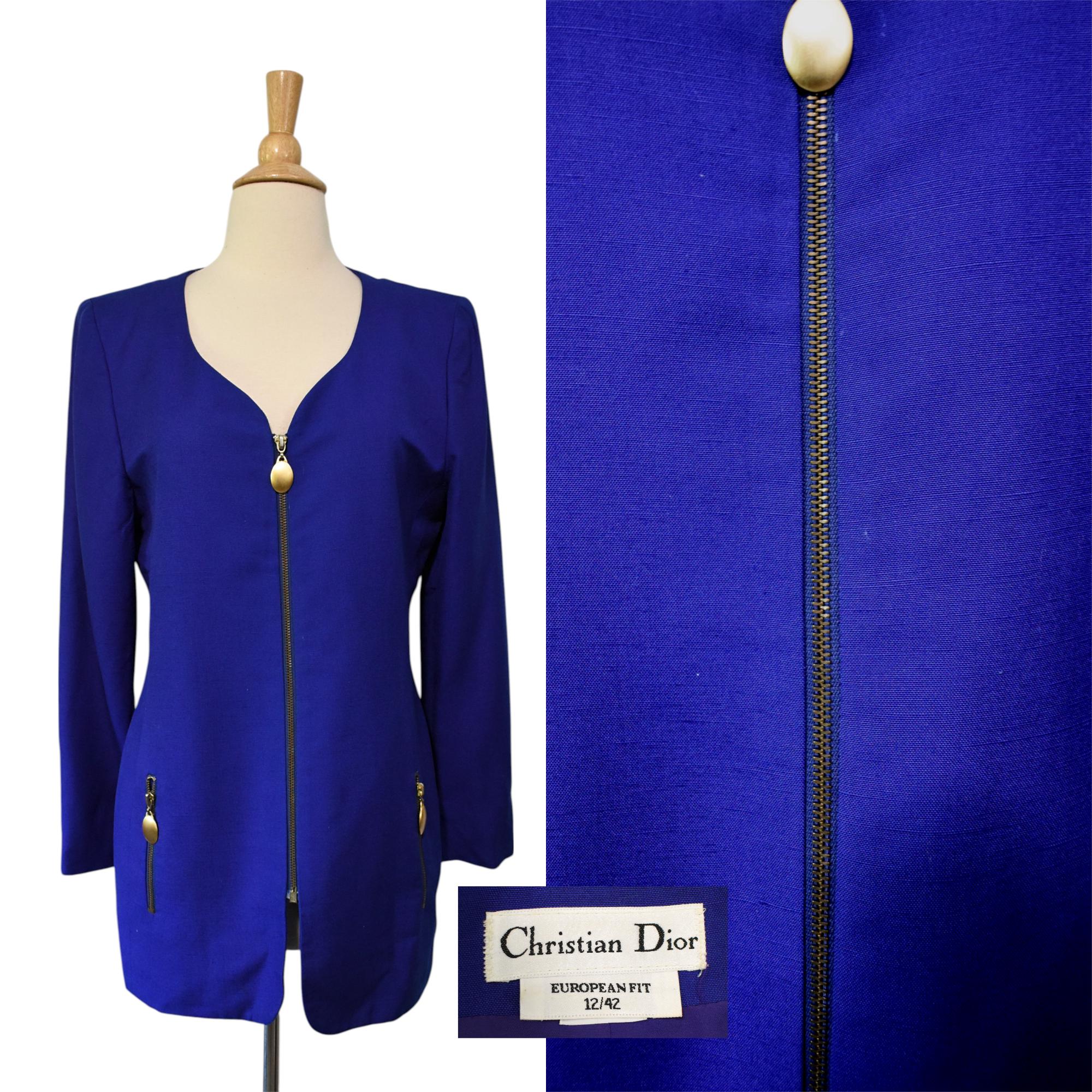 Vintage 80s Blazer Christian Dior Structured Boxy Avant Garde