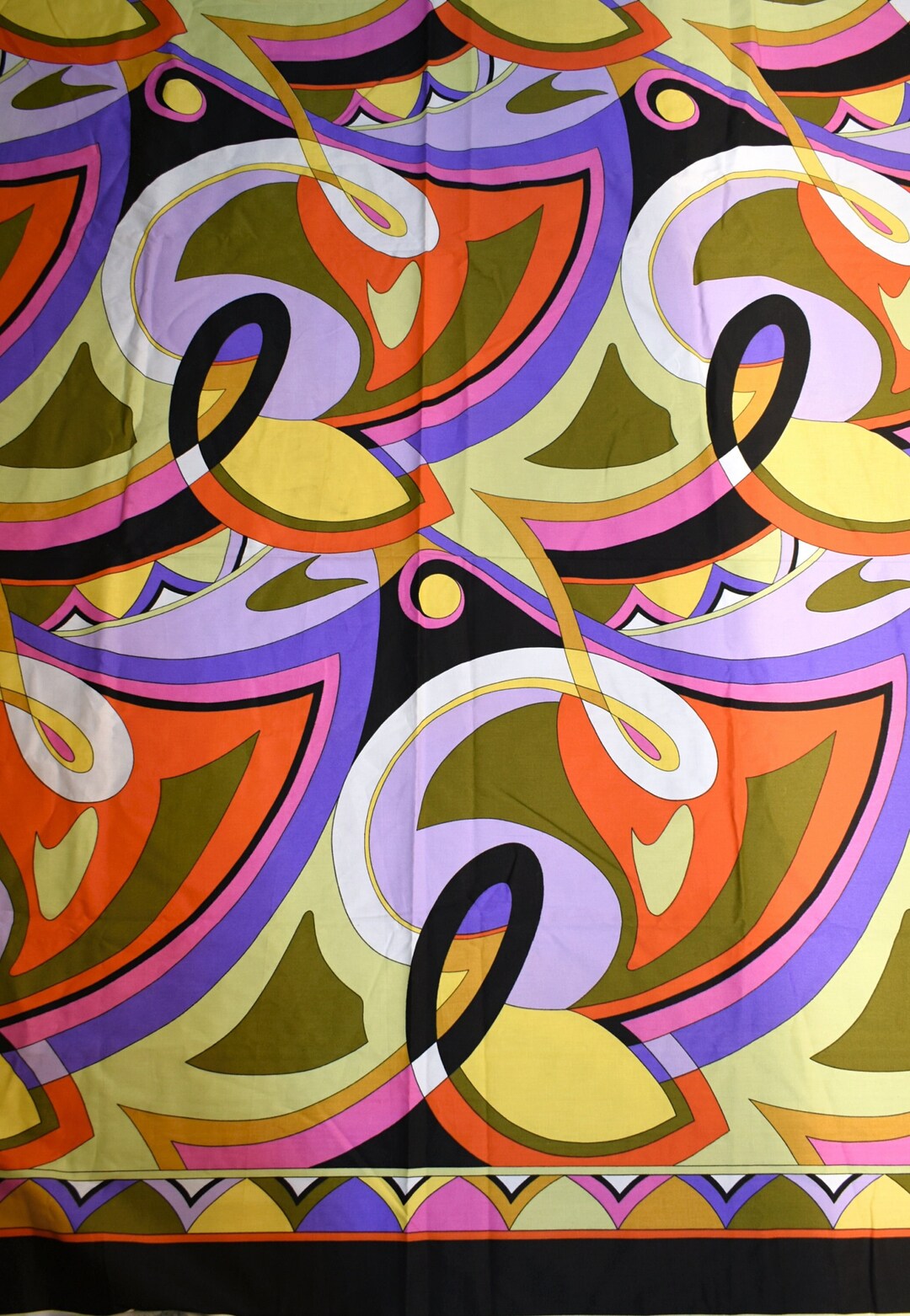 Vintage Op Art Fabric 80s JBJ Inc Pucci Era Groovy Rainbow Cotton Dress