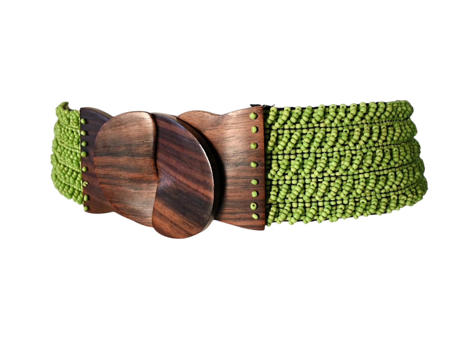 80s vintage Epic Beaded Tie belt XS, Small 80s Beaded Belt - Etsy main image 3