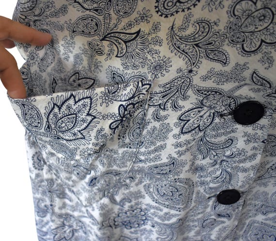 Vintage 40s Dress Penneys Frocks Volup Navy Blue … - image 5