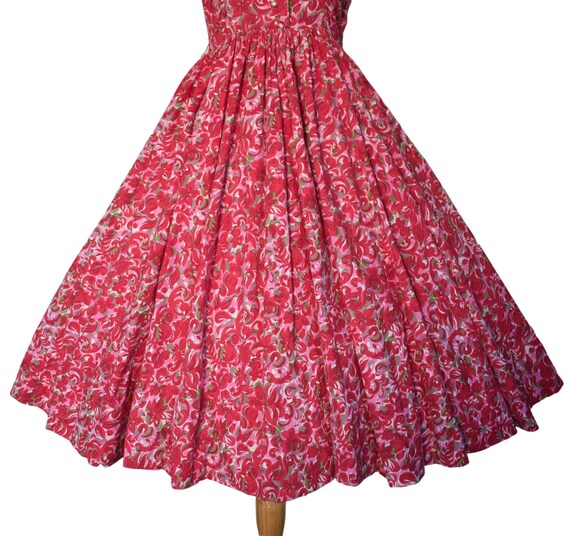 Vintage 50s Dress  Jerry Gilden Spectator Pink Re… - image 4
