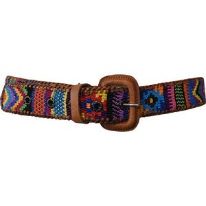 Genuine leather colorful sarape belt sz Xl bohemian festival Serape Leather Belt - Etsy main image 3