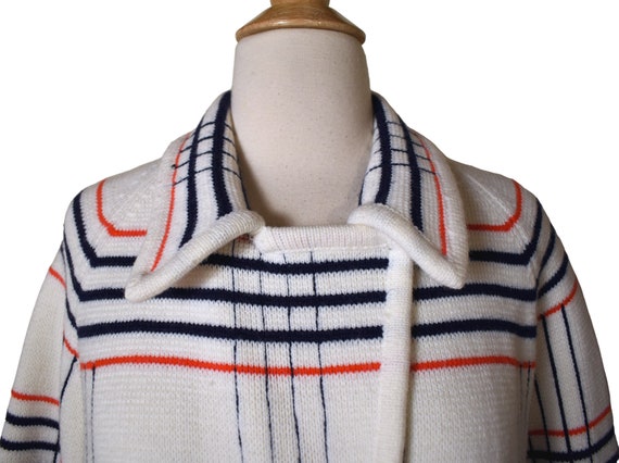 Vintage 60s Cardigan  MOD Academia White Cream Bl… - image 7