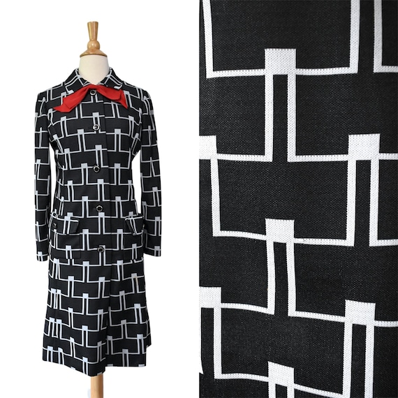 Vintage 70s Dress Leonard Arkin MOD BH Wragge Bla… - image 1