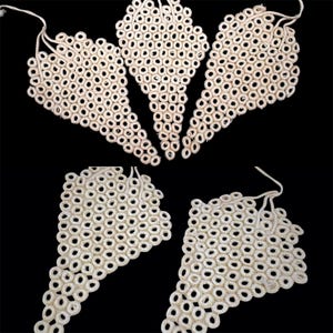 Vintage 60-tals Hotpads handgjorda virkade vingårdsdruvkluster knippe värmeplatta underlägg dekor syprojekt parti om 5 st
