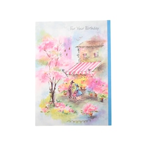 Vintage 50s Card Coronation Collection Deadstock Nieuwigheid Roze luifel Bloemenmarkt Verjaardagswensen Wensenvelop Set