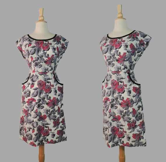 Vintage 40s Dress / Ivis Mayfair London Gray Raspb