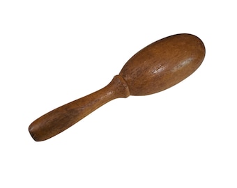 Huevo de zurcir vintage de los años 40 y 50, torneado a mano en madera de arce, herramienta para remendar agujeros de calcetines.