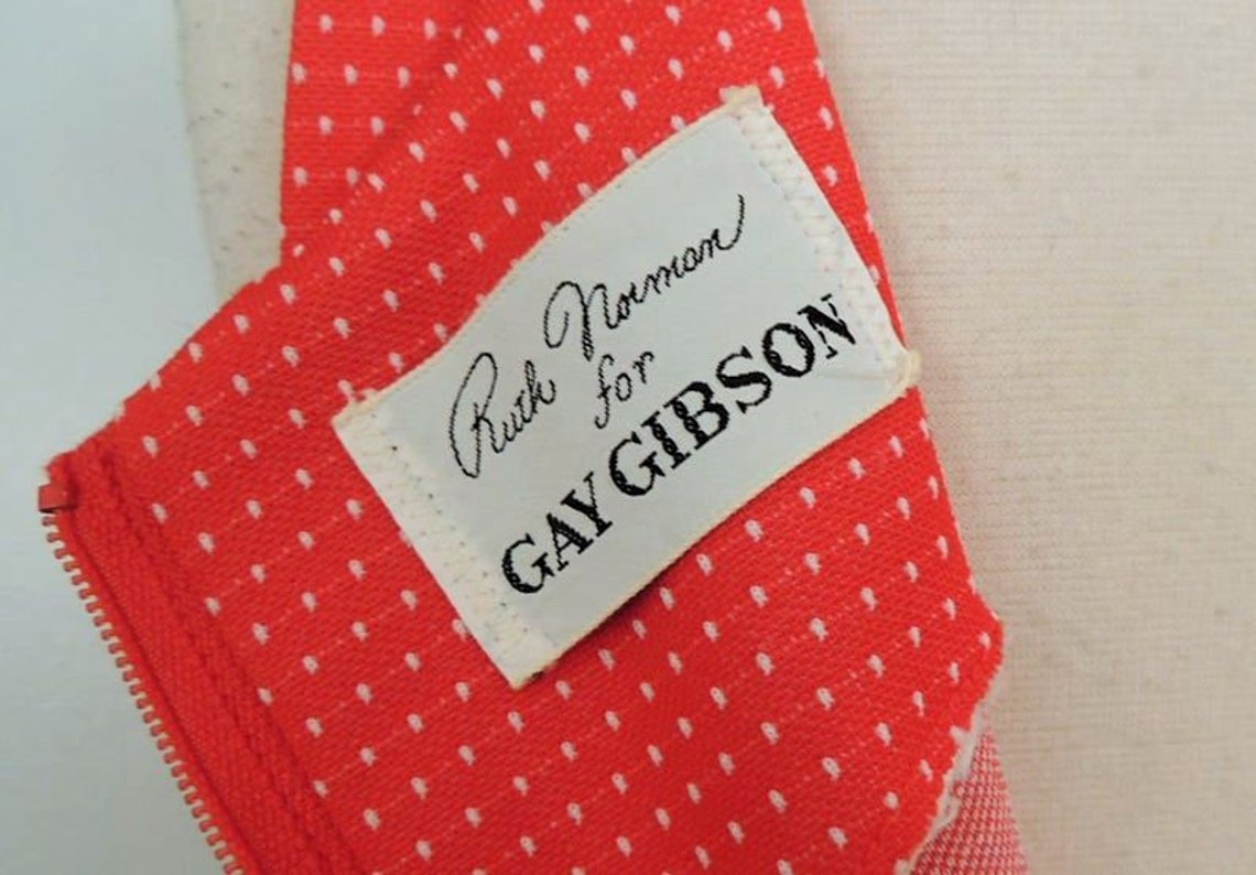 Vintage 60s Dress Gay Gibson Red White Polka Dot Plaid Daisy Etsy