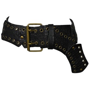 Vintage Rare Hip Hugger Double Prong Fashion Belt Braided Black Hip Hugger Belt, 41 main image 4