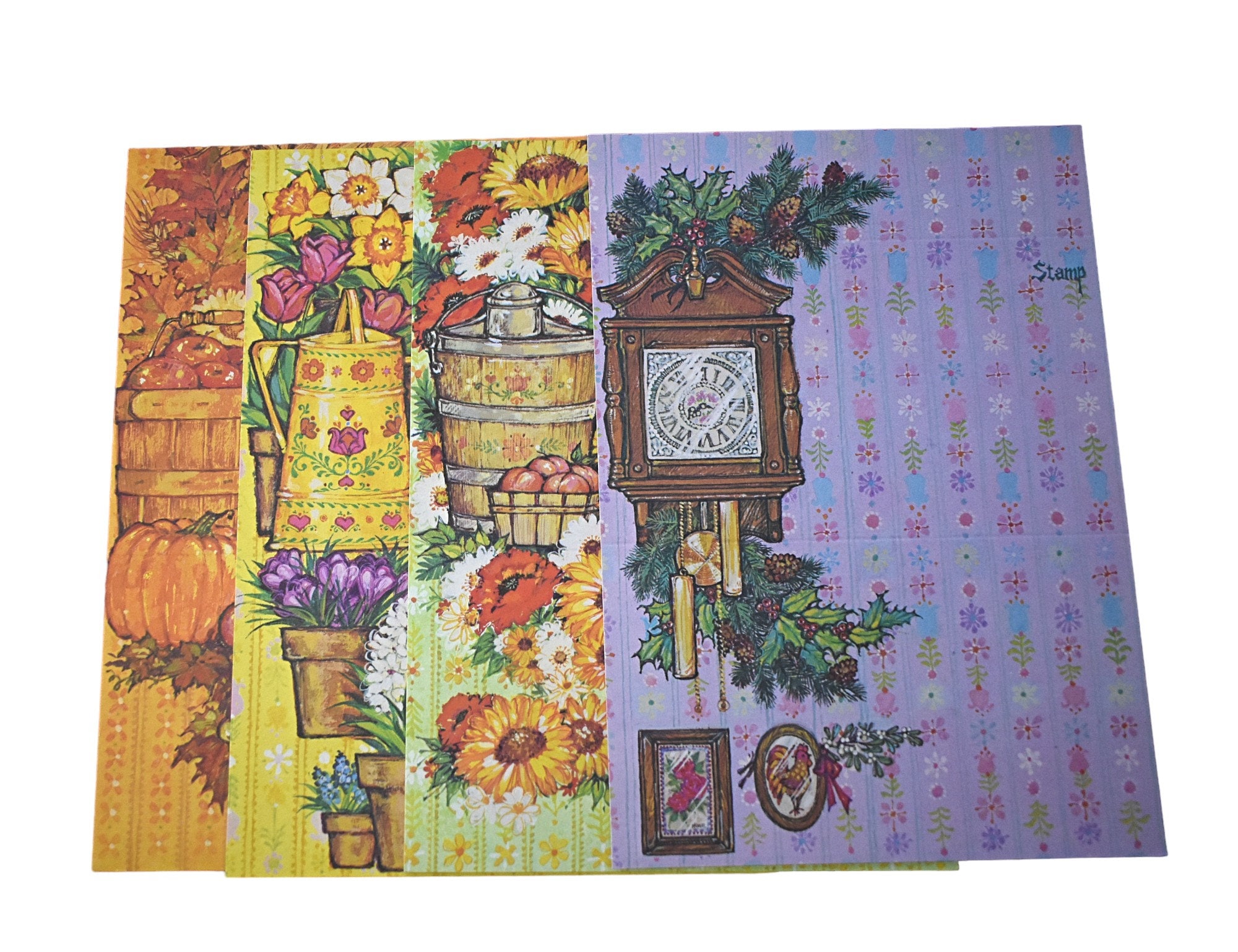 Vintage MOD Stationary 60s 70s Tri-Fold Novelty Four