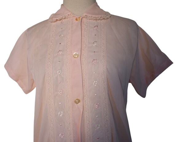 Vintage 50s Pajamas Deadstock Binstron Melon Pink… - image 3