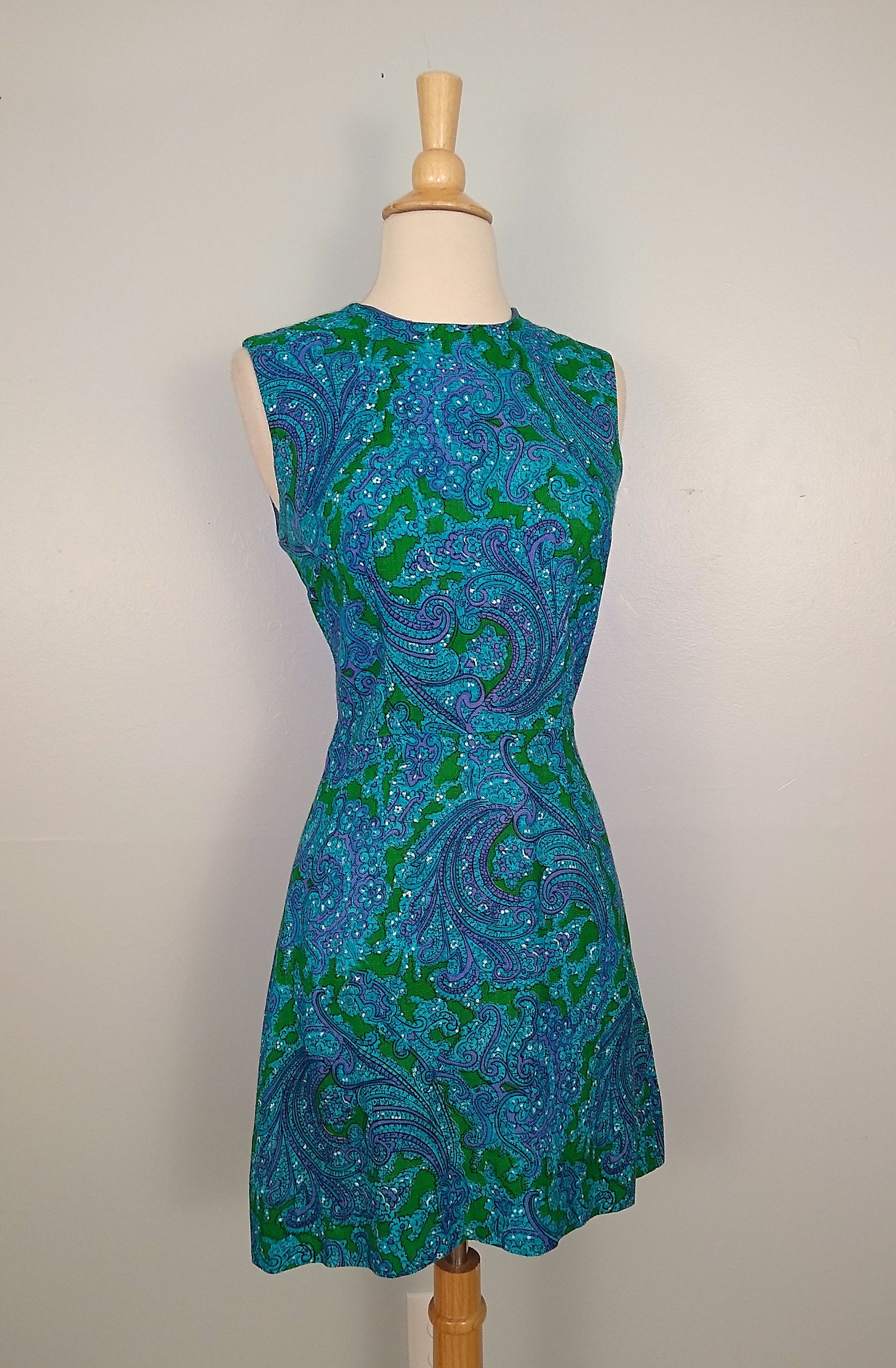Vintage 60s Dress / JC Penney Archives Auction MOD Paisley Etsy