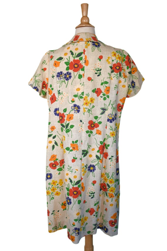 Vintage 70s Dress Volup Poppy Daisy Wildflower Pr… - image 6