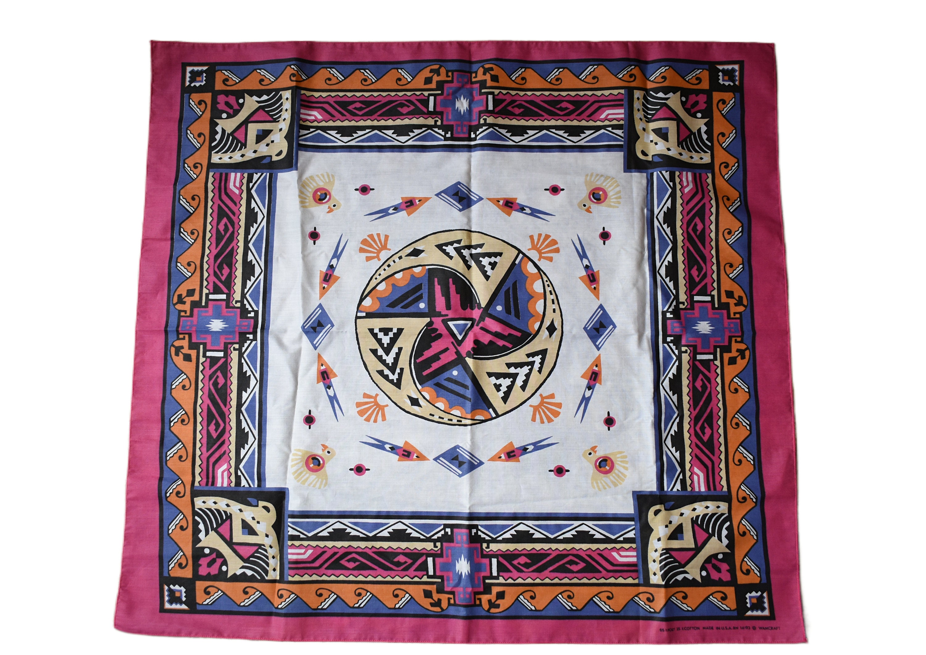 VTG WAMCRAFT MADE IN USA RN 14193 BANDANNA SCARF SIZE 22X22 Wamcraft Bandana - Etsy main image 3