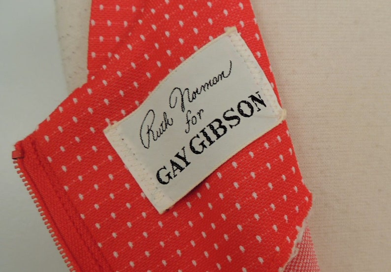 Vintage 60s Dress Gay Gibson Red White Polka Dot Plaid Daisy Lace Stepford Wives Hostess Maxi Gown