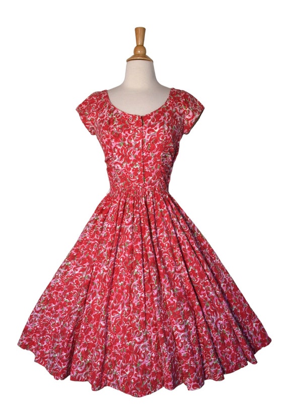 Vintage 50s Dress  Jerry Gilden Spectator Pink Re… - image 2