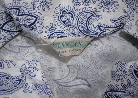 Vintage 40s Dress Penneys Frocks Volup Navy Blue … - image 11