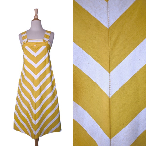 70's Yellow and Green Chevron Striped Short Sleeved Sweater by George 5 main image 0