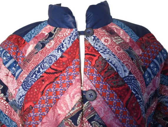 Vintage 70s Jacket Cottagecore Blue Pink Floral P… - image 3