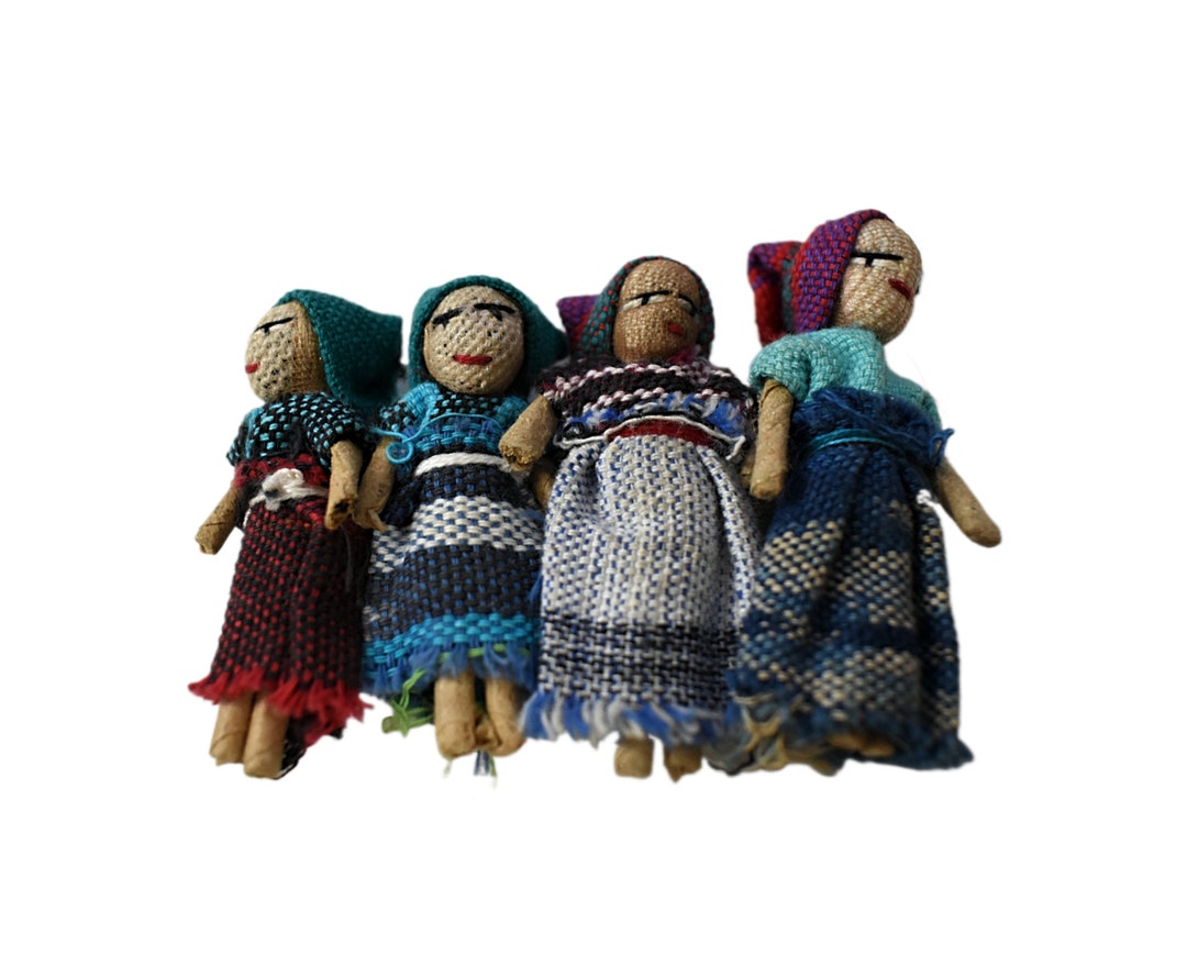 Vintage People Brooch 70s Novelty Handcrafted Tribal Village Women ...