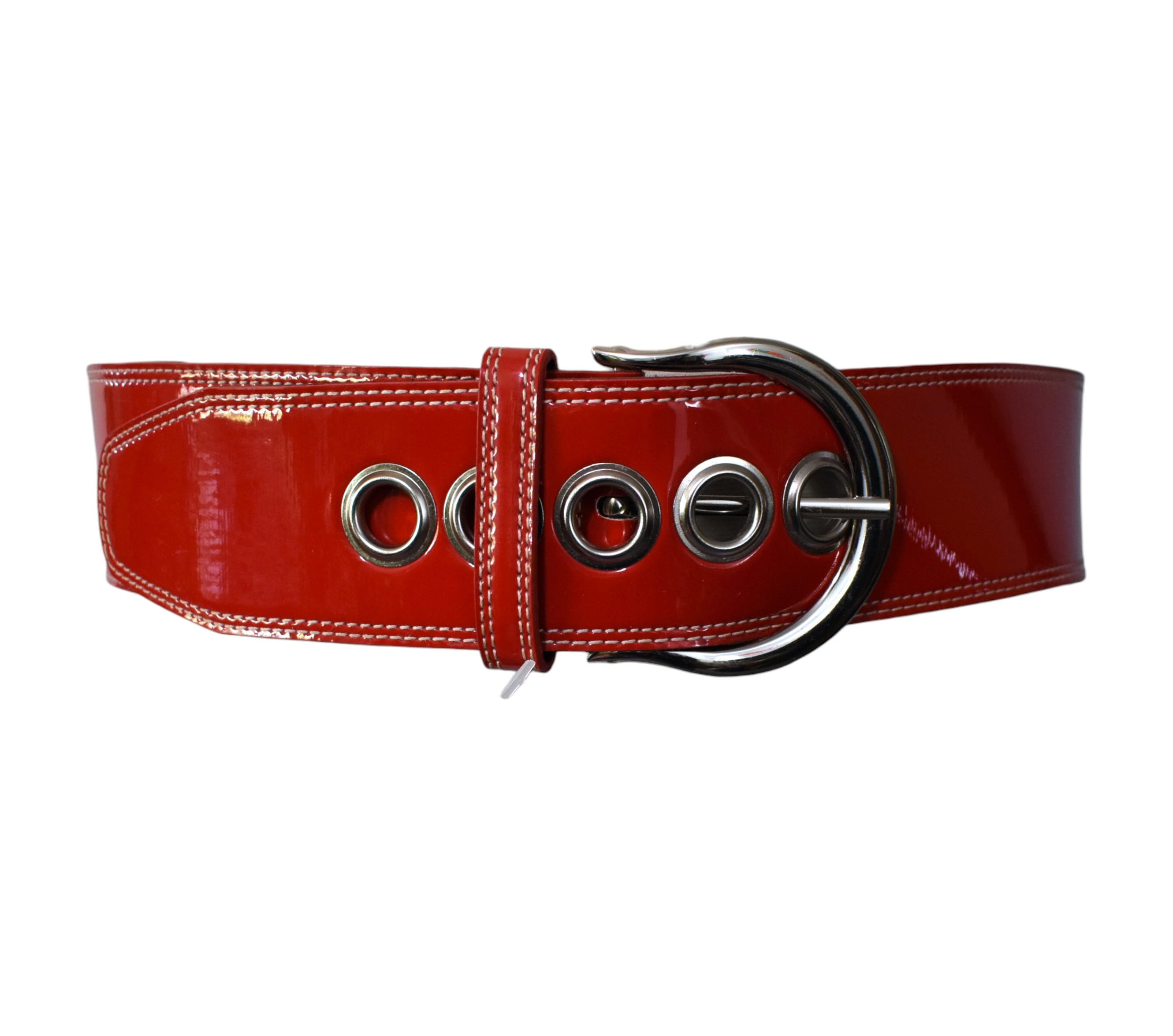 Red Patent Leather Belt - Etsy