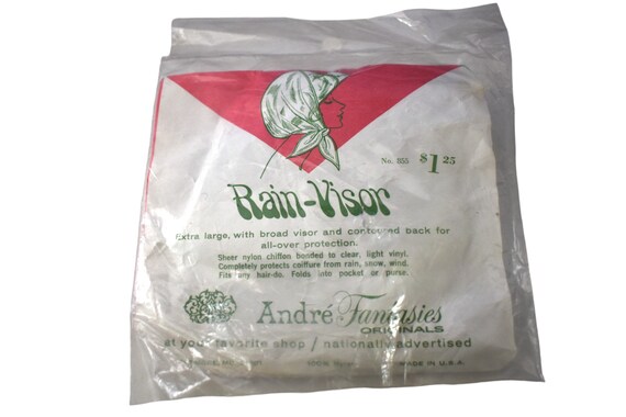Vintage Rain Hat 60s Deadstock Andre Fantasies Bl… - image 2