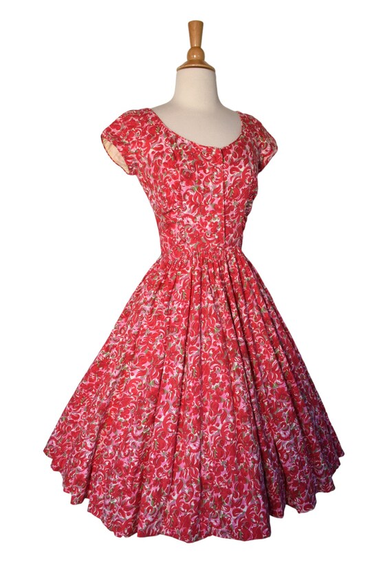 Vintage 50s Dress  Jerry Gilden Spectator Pink Re… - image 7