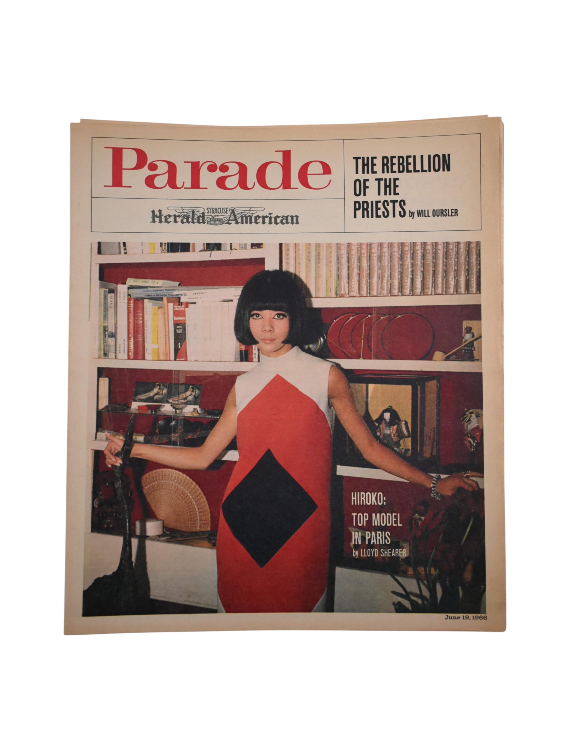 Vintage 60s Newspaper Parade Syracuse Herald American Sunday Paper Magazine Supplement June 19 1966 Hiroko Model